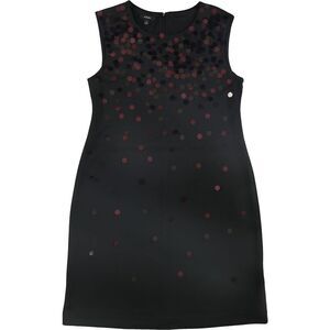 Alfani Womens Paillete Sleeveless Shift Dress, Black, 10, DM